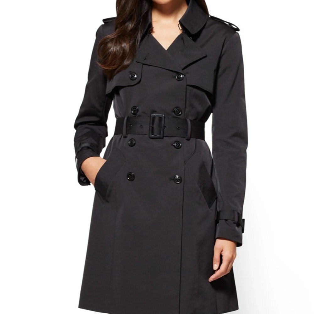 New York & Co Women’s Black Trench Coat Size S